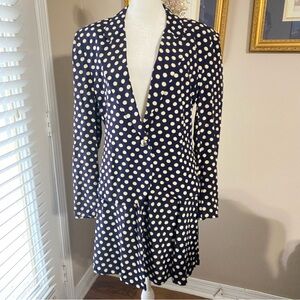 VTG The Limited Navy Polka Dot Skirt Suit Women's 10 Rayon Blazer Jacket 2 Piece